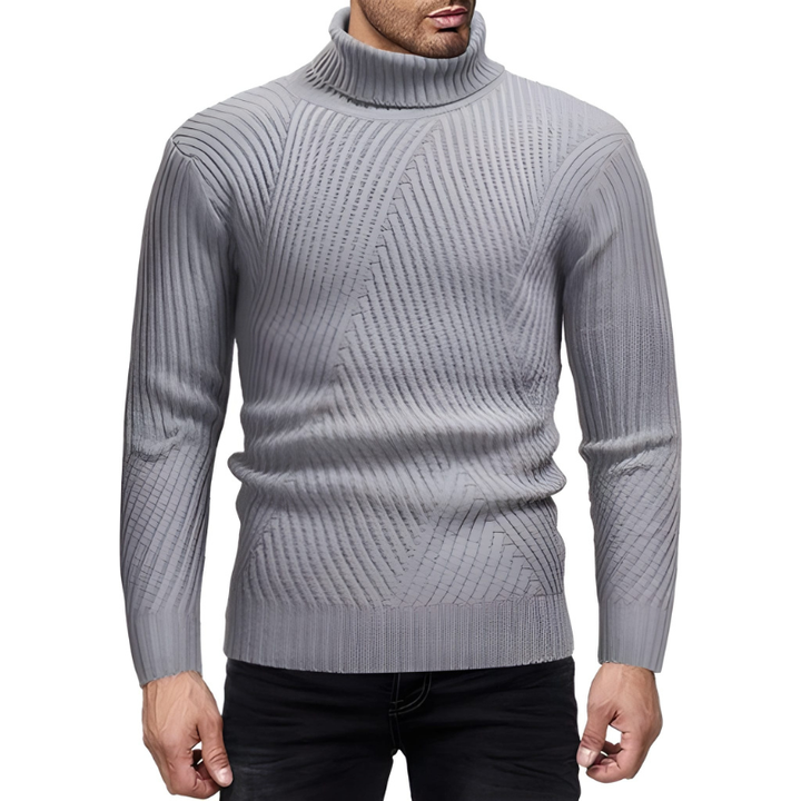 Heren Coltrui Geribde Kraag - Warm & Stijlvol - Zilver