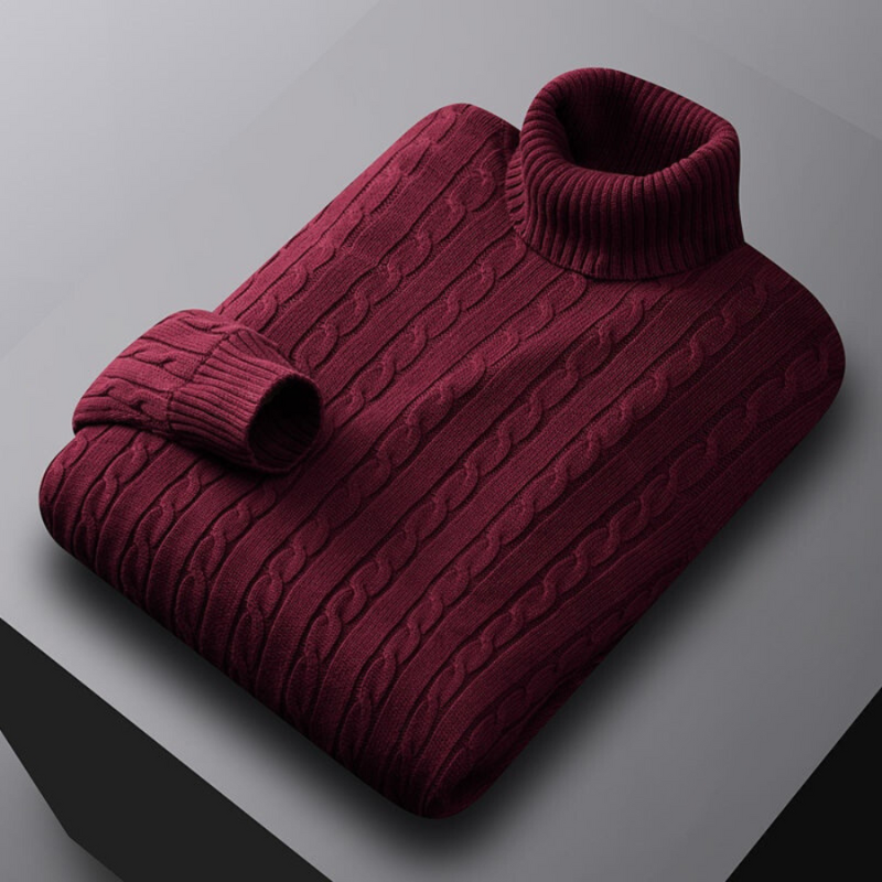 Heren Coltrui Losse Pasvorm - Warm Gebreid - Rood