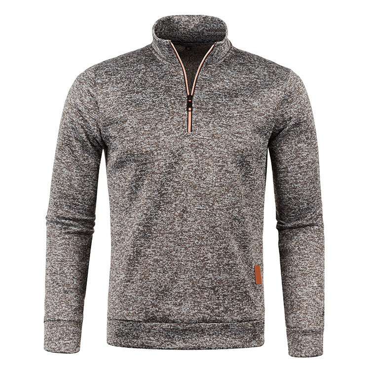 Heren Coltrui met Half Zip - Warme Wintertrui - Bruin
