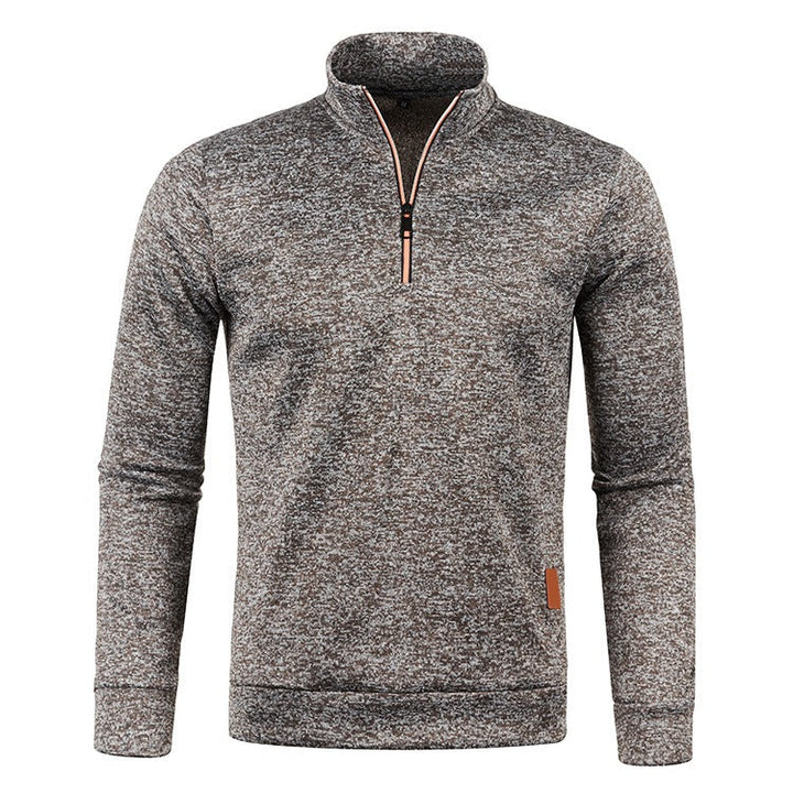 Heren Coltrui met Half Zip - Warme Wintertrui - Bruin