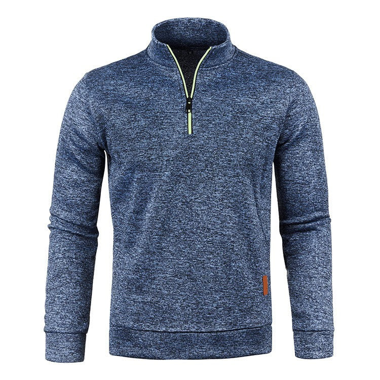 Heren Coltrui met Half Zip - Warme Wintertrui - Marineblauw