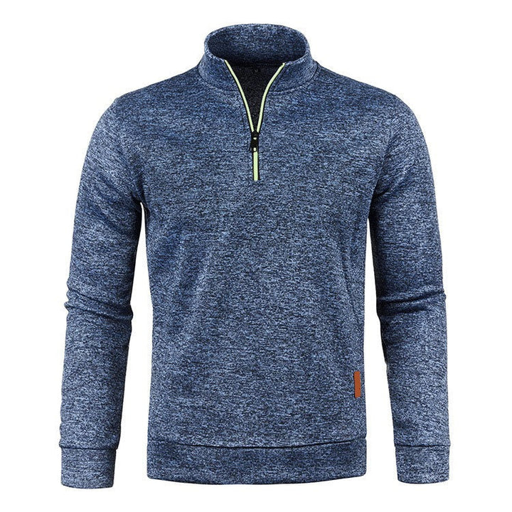 Heren Coltrui met Half Zip - Warme Wintertrui - Marineblauw
