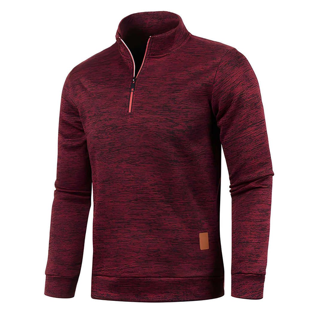 Heren Coltrui met Half Zip - Warme Wintertrui - Rood