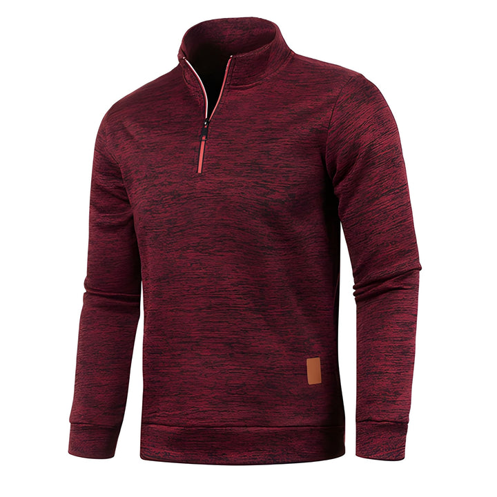 Heren Coltrui met Half Zip - Warme Wintertrui - Rood