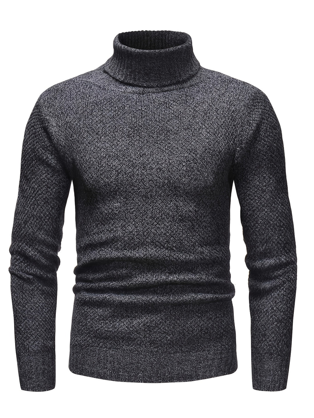 Heren Coltrui Slim Fit - Zachte Gebreide Trui - Grijs