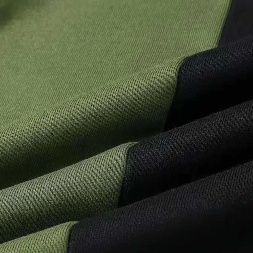 Heren Contrast Paneel Hoodie - Verticaal Design
