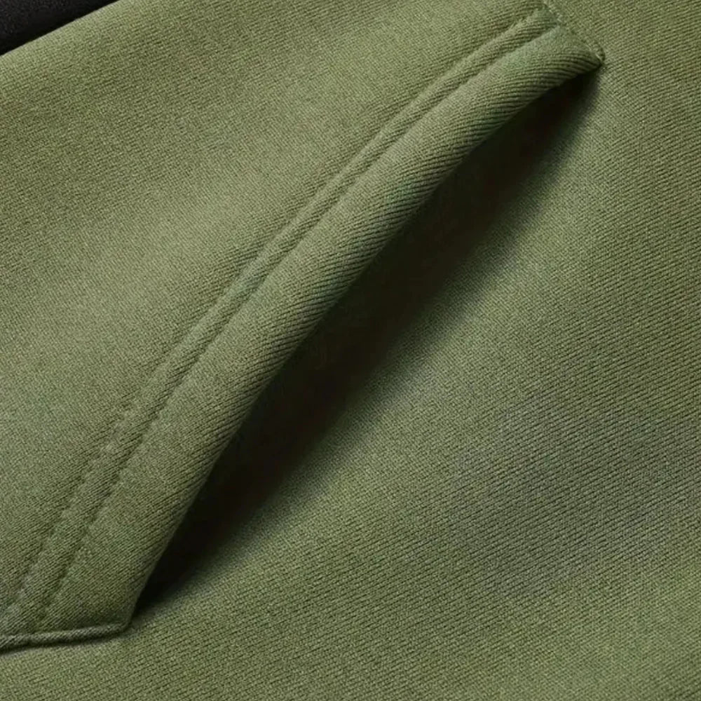 Heren Contrast Paneel Hoodie - Verticaal Design