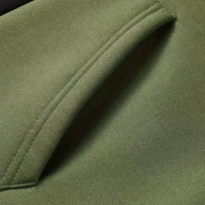 Heren Contrast Paneel Hoodie - Verticaal Design