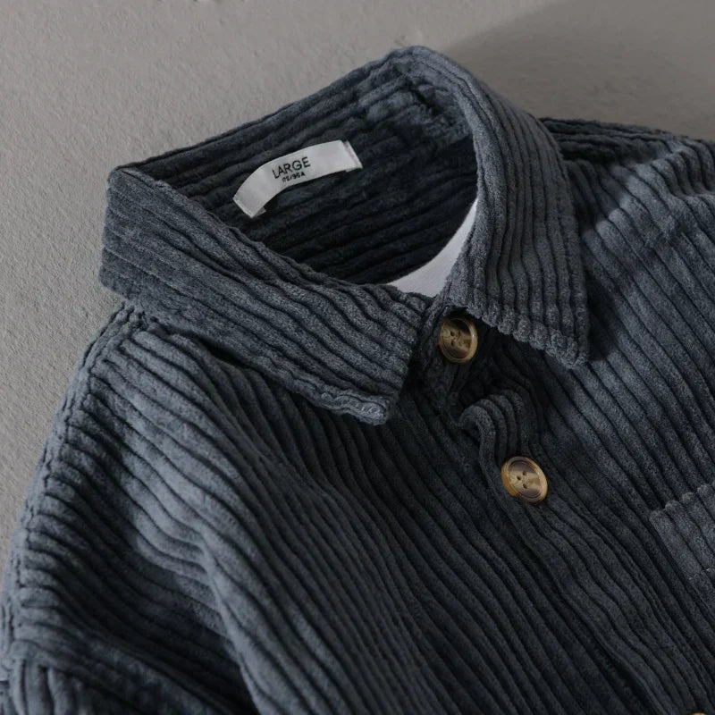 Heren Corduroy Overhemd Lange Mouwen - Retro Casual