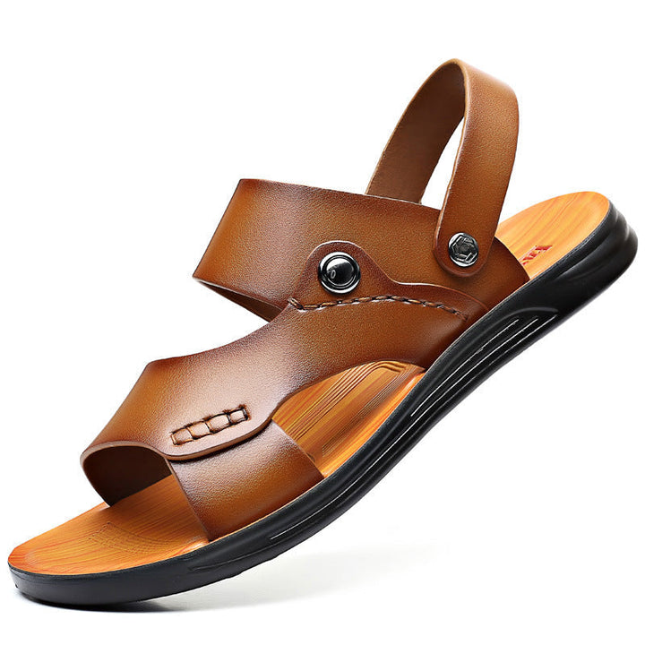 Heren Dubbele Bandjes Sandalen - Verstelbare Achterband