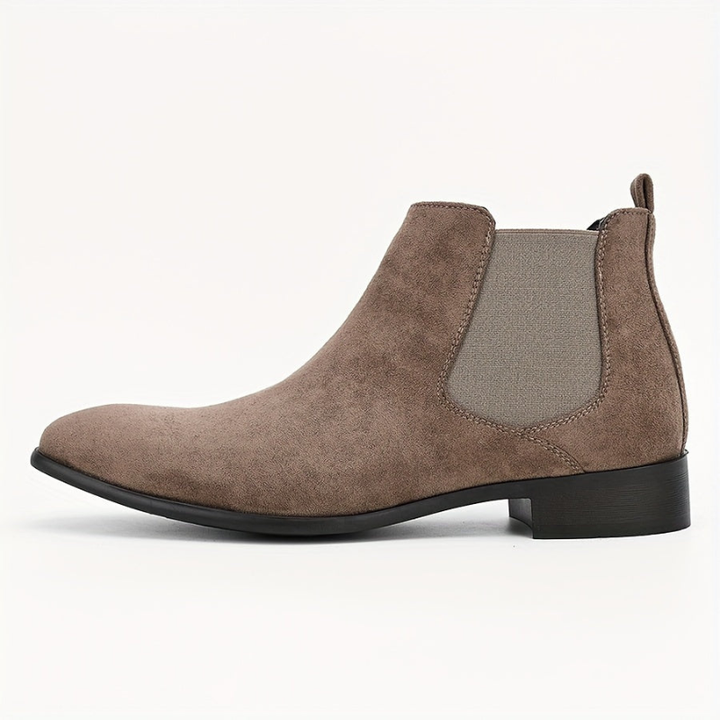 Heren Elastische Enkellaarzen - Slip-On Comfort - Khaki