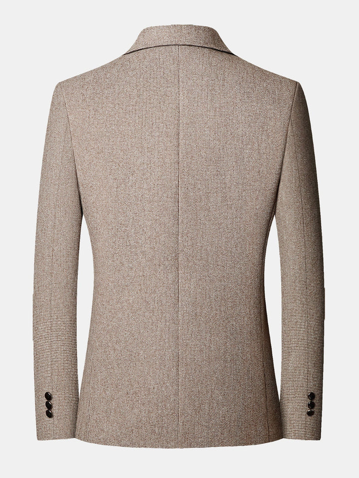 Heren Fijne Ruit Wollen Blazer - Regular Fit Zakelijk
