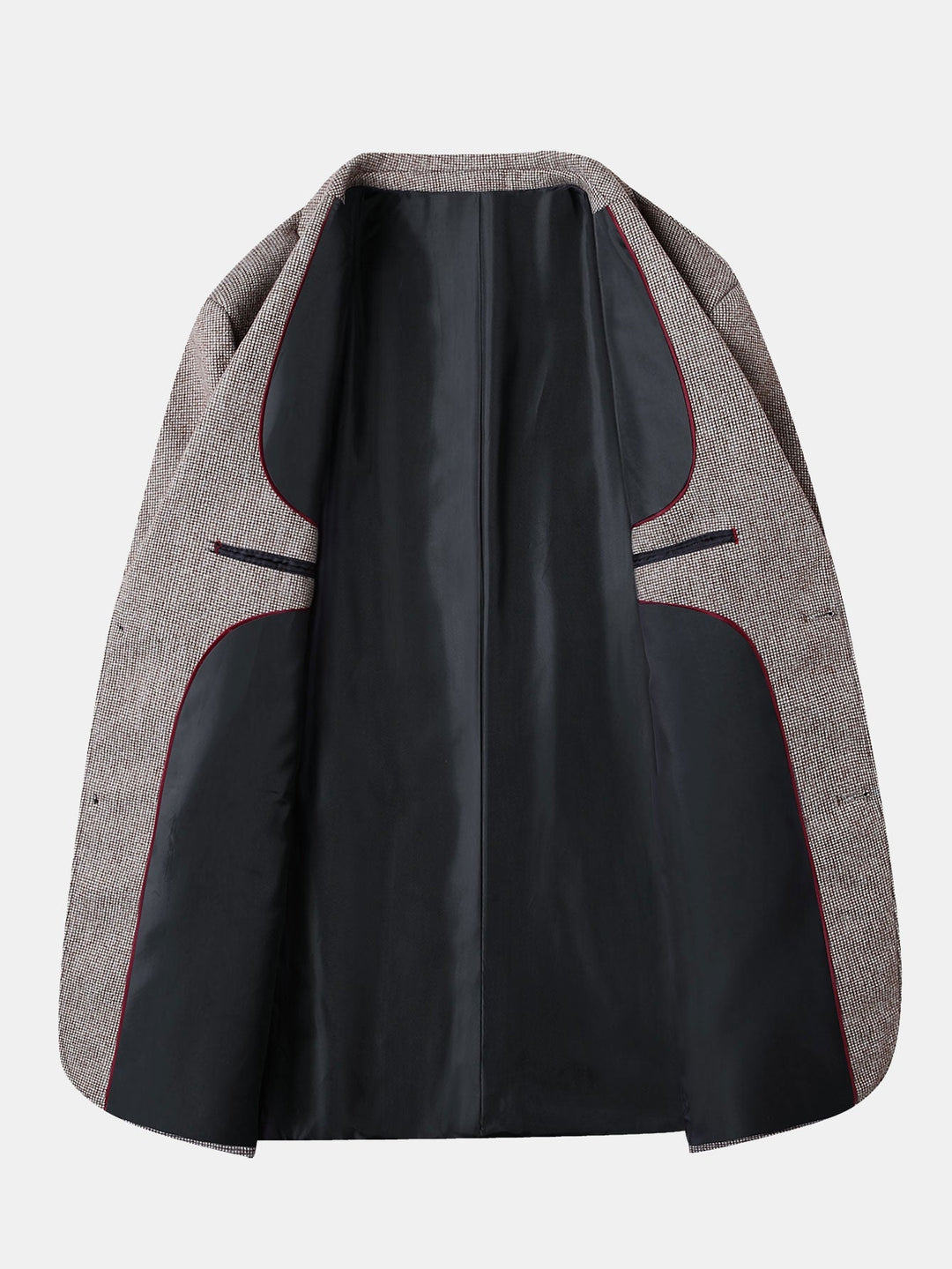 Heren Fijne Ruit Wollen Blazer - Regular Fit Zakelijk