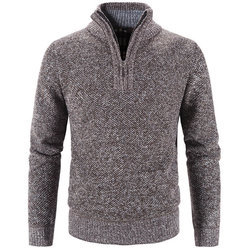 Heren Fleece Trui - Warm en Comfortabel - Bruin
