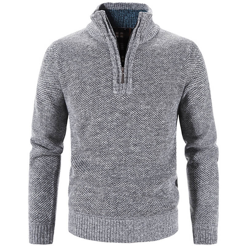 Heren Fleece Trui - Warm en Comfortabel - Lichtgrijs