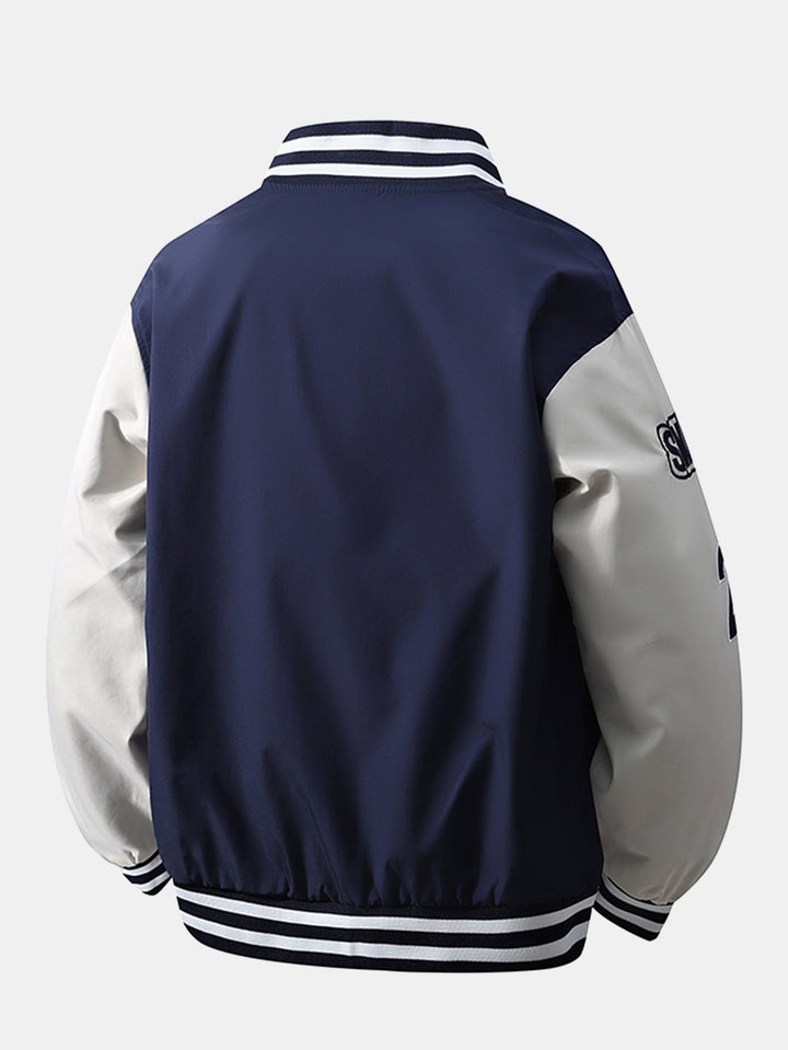 Heren Geborduurd Varsity Bomber Jasje - Relaxed Fit Streetwear