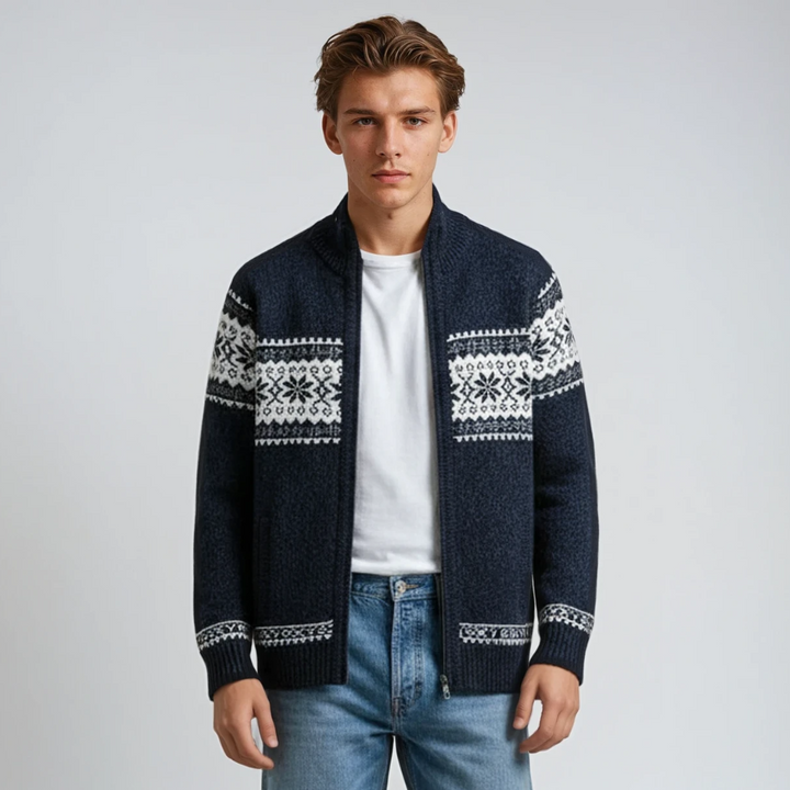 Heren Gebreid Vest met Rits - Klassiek Warm Design