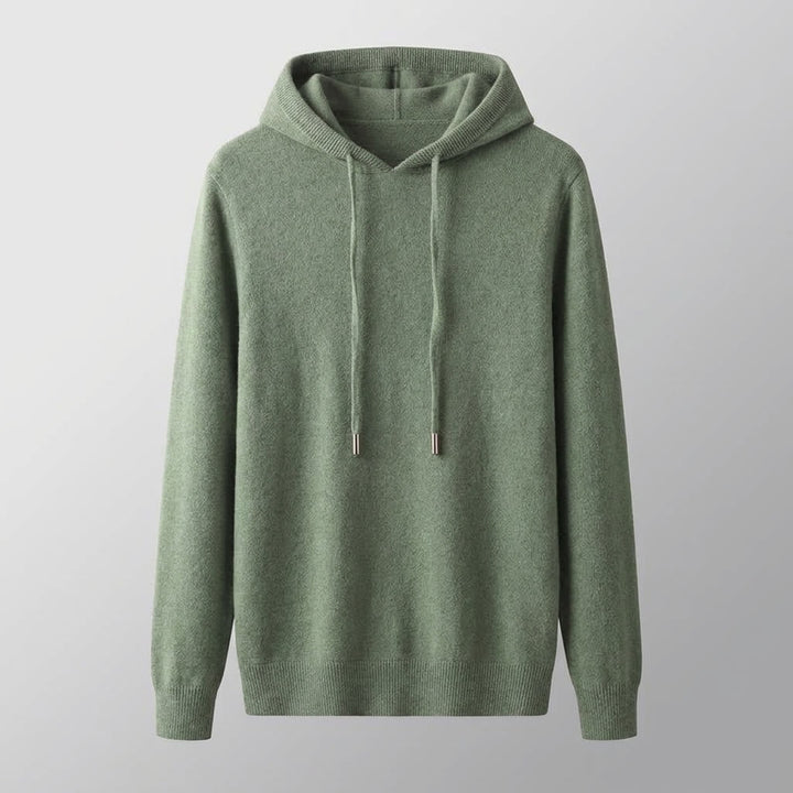 Heren Gebreide Pullover Hoodie in groen, Klassieke Pasvorm