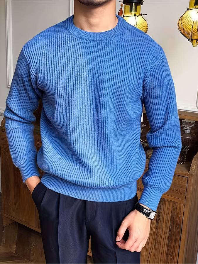Heren Gebreide Ribbel Sweater - Tijdloze Warmte