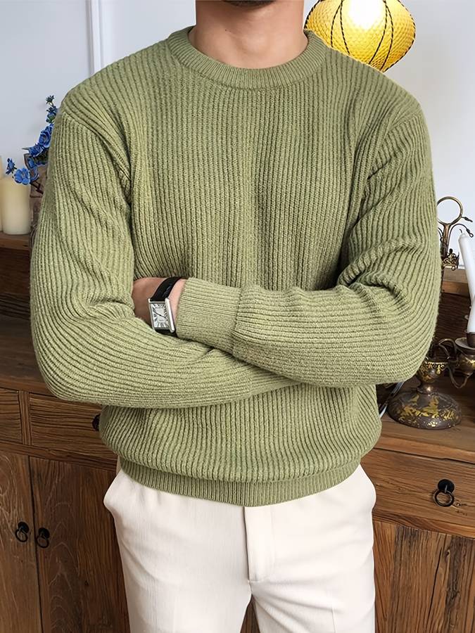 Heren Gebreide Ribbel Sweater - Tijdloze Warmte