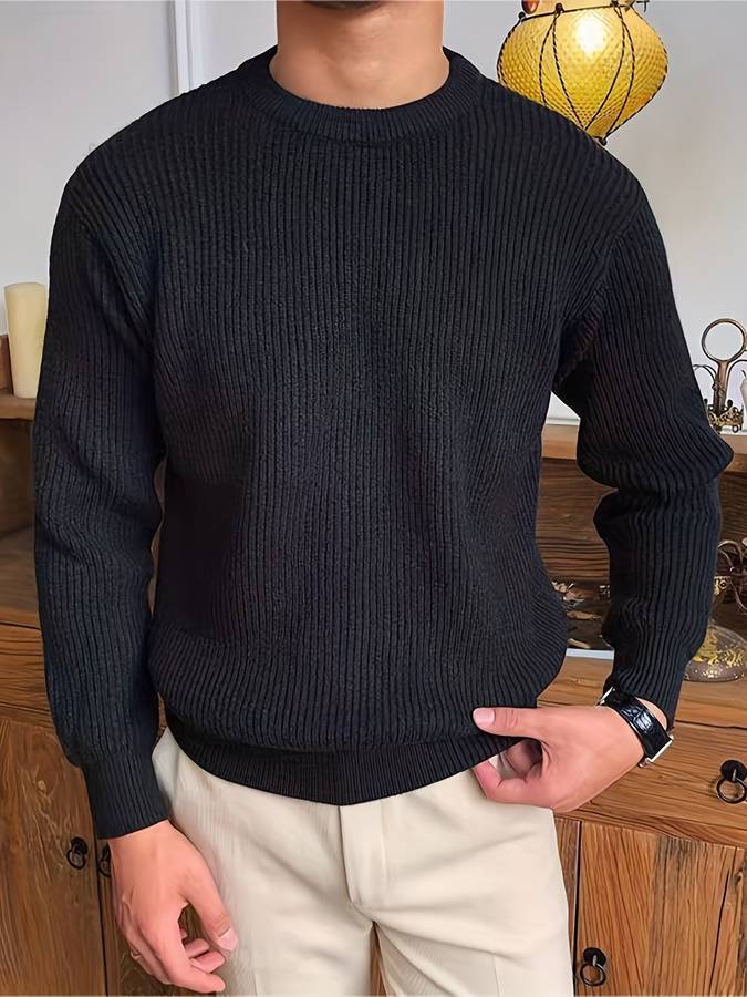Heren Gebreide Ribbel Sweater - Tijdloze Warmte