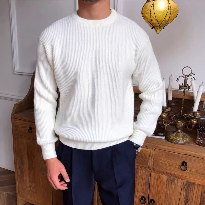 Heren Gebreide Ribbel Sweater - Tijdloze Warmte - Wit