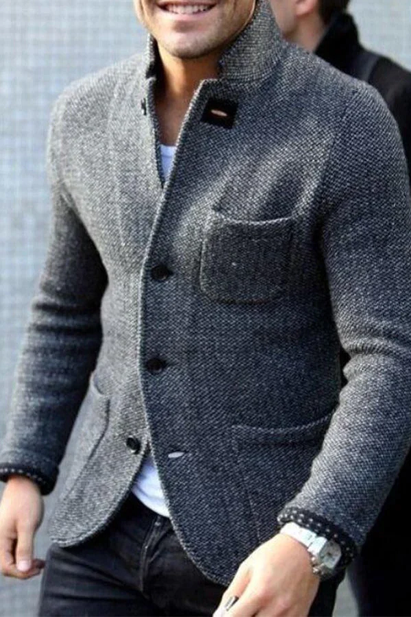 Heren Gebreide Vest Retro - Klassieke Casual Stijl - Grijs