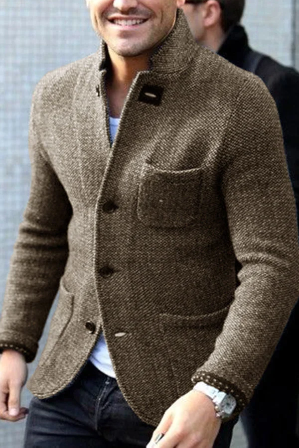 Heren Gebreide Vest Retro - Klassieke Casual Stijl - Khaki