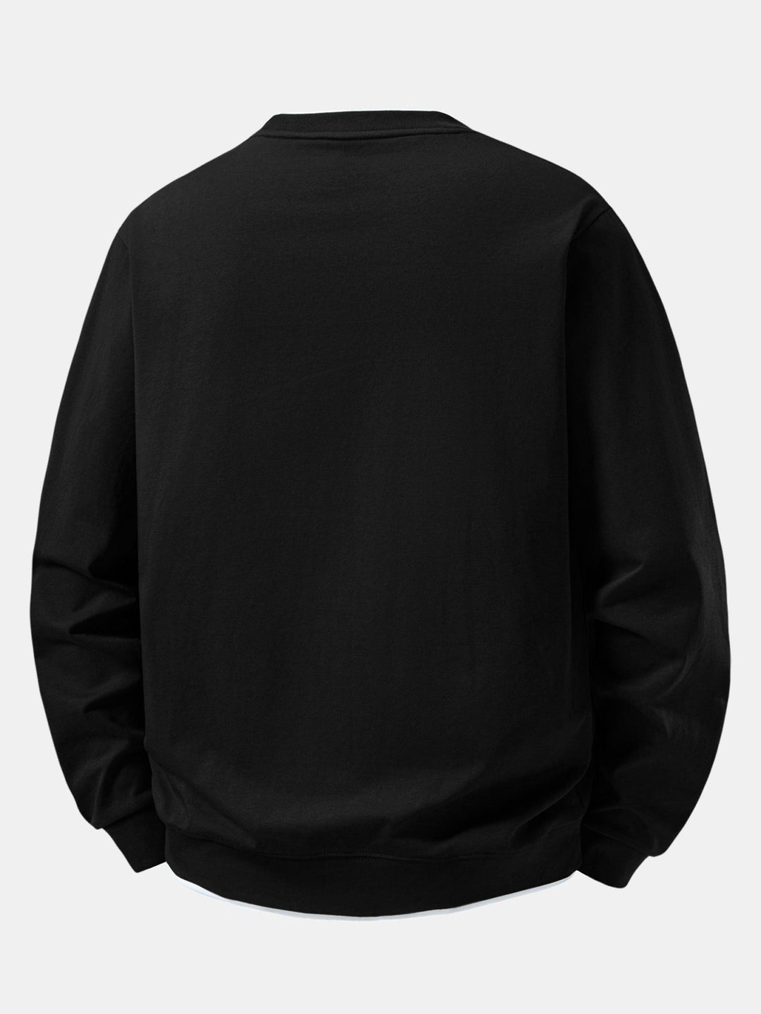 Heren Gelaagde Crew Neck Sweatshirt - Casual Pullover