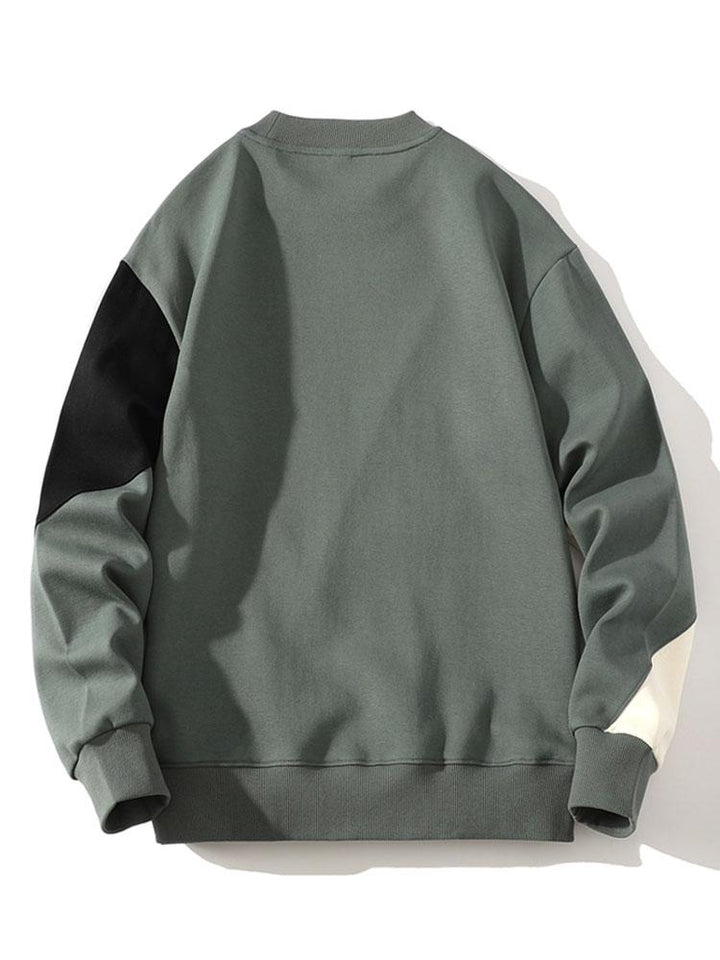 Heren Geometrische Patchwork Sweatshirt - Relaxed Fit Casual
