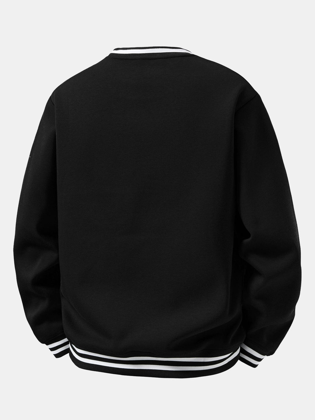Heren Gestreepte Crew Neck Sweatshirt - Relaxed Fit Katoen