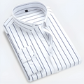 Heren Gestreepte Overhemd Lange Mouwen - Tailored Fit - Wit