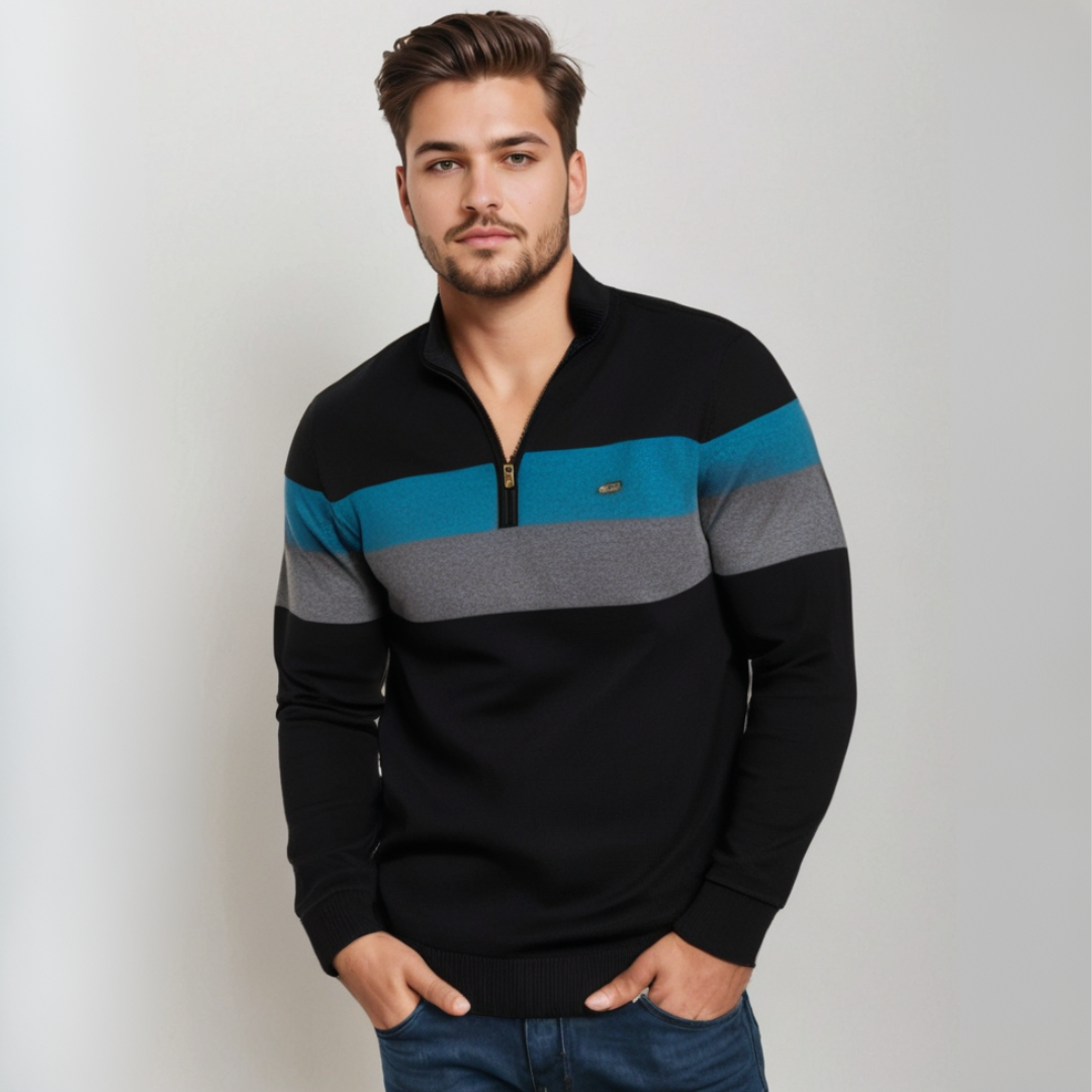 Heren Gestreepte Trui - Warm en Comfortabel