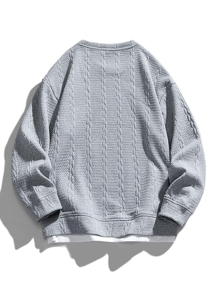 Heren Gestructureerde Jacquard Sweatshirt - Relaxed Fit