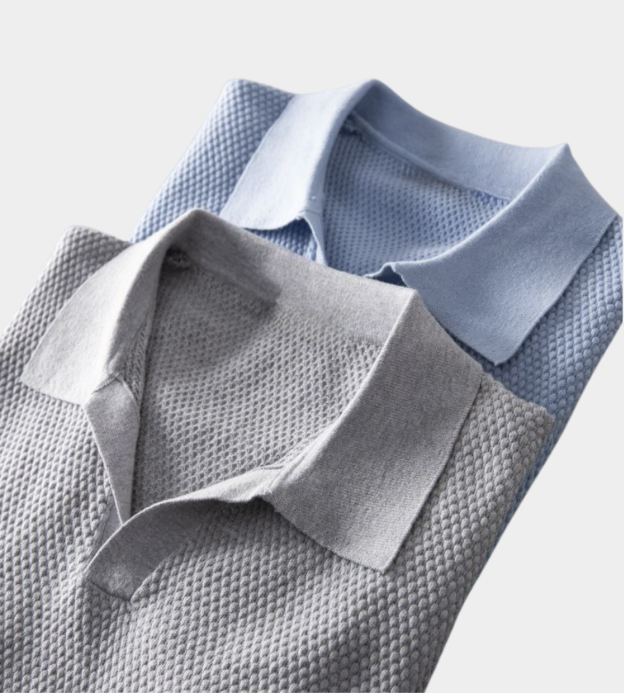 Heren Gestructureerde Knit Poloshirt - Klassieke Stijl