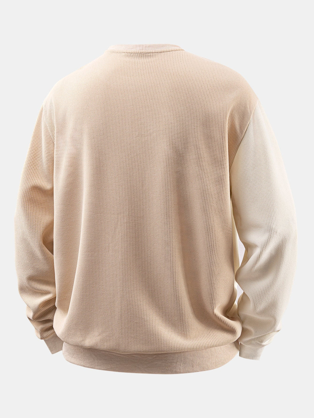 Heren Gestructureerde Wafel Sweatshirt met Patchwork - Relaxed Fit