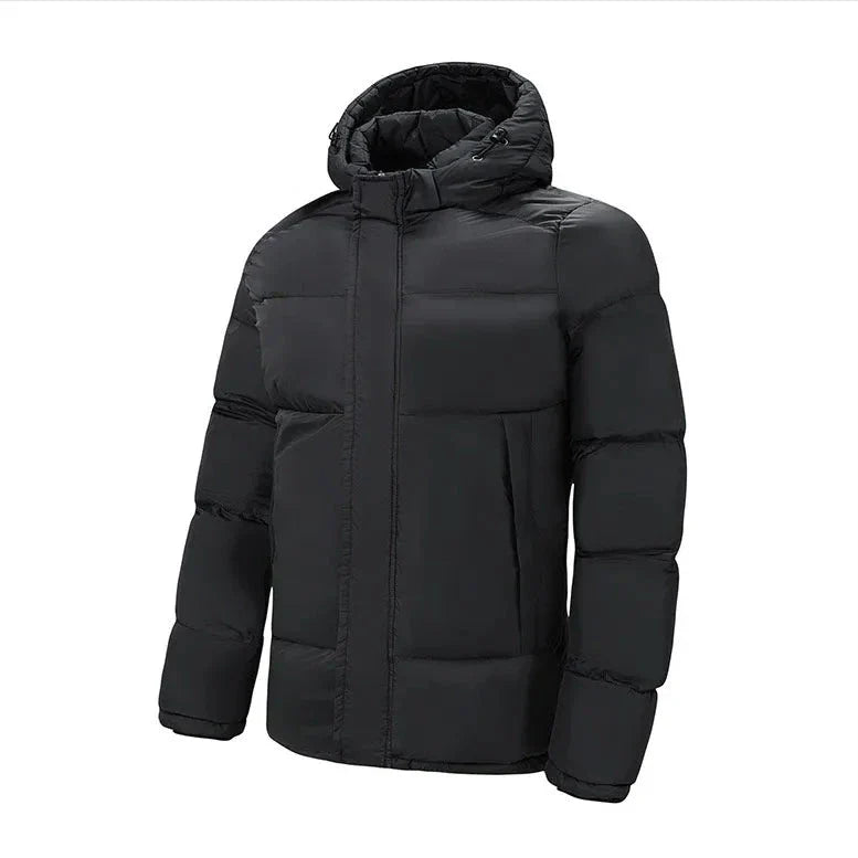 Heren gewatteerd katoenen jack - modern winterdesign - Zwart