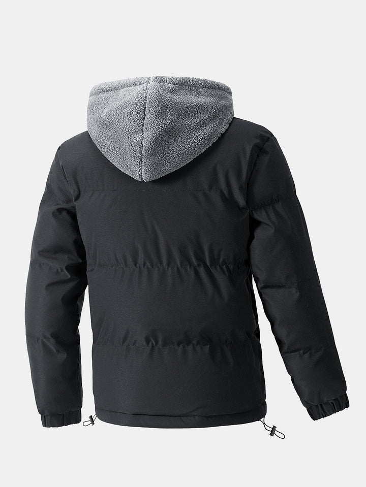 Heren Gewatteerde Parka met Teddy Fleece Voering - Winterjas