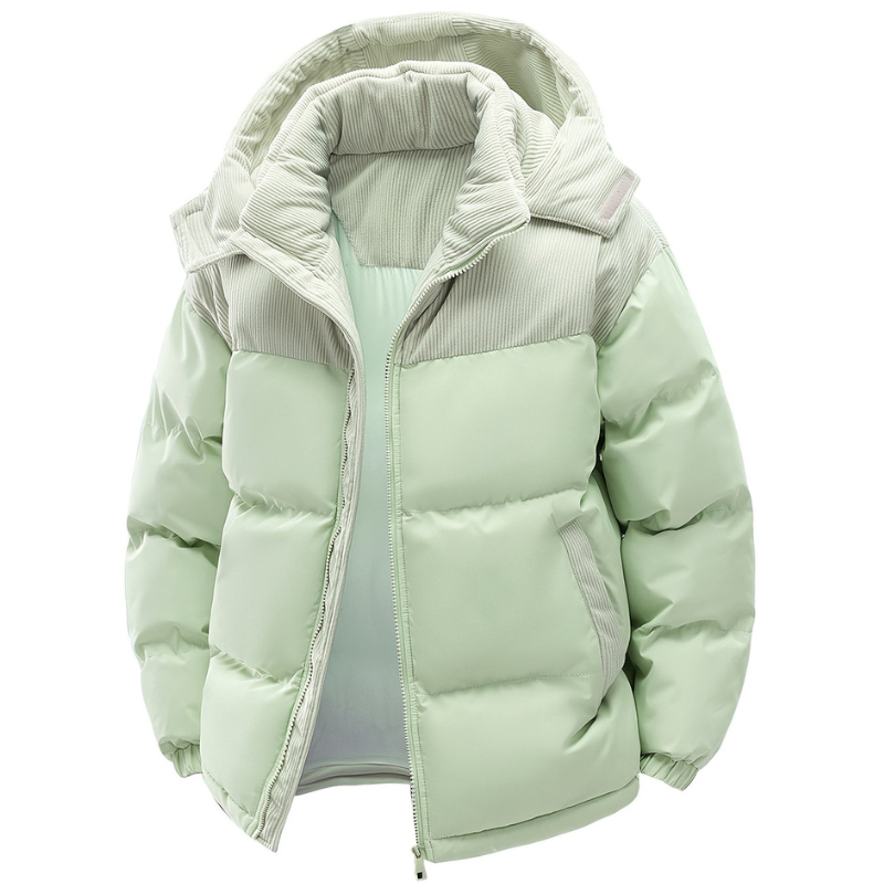 Heren Gewatteerde Winterjas met Capuchon - Warm & Winddicht - Groen