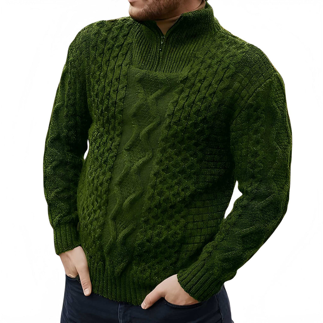 Heren Half-Zip Trui met Opstaande Kraag - Sportieve Pasvorm