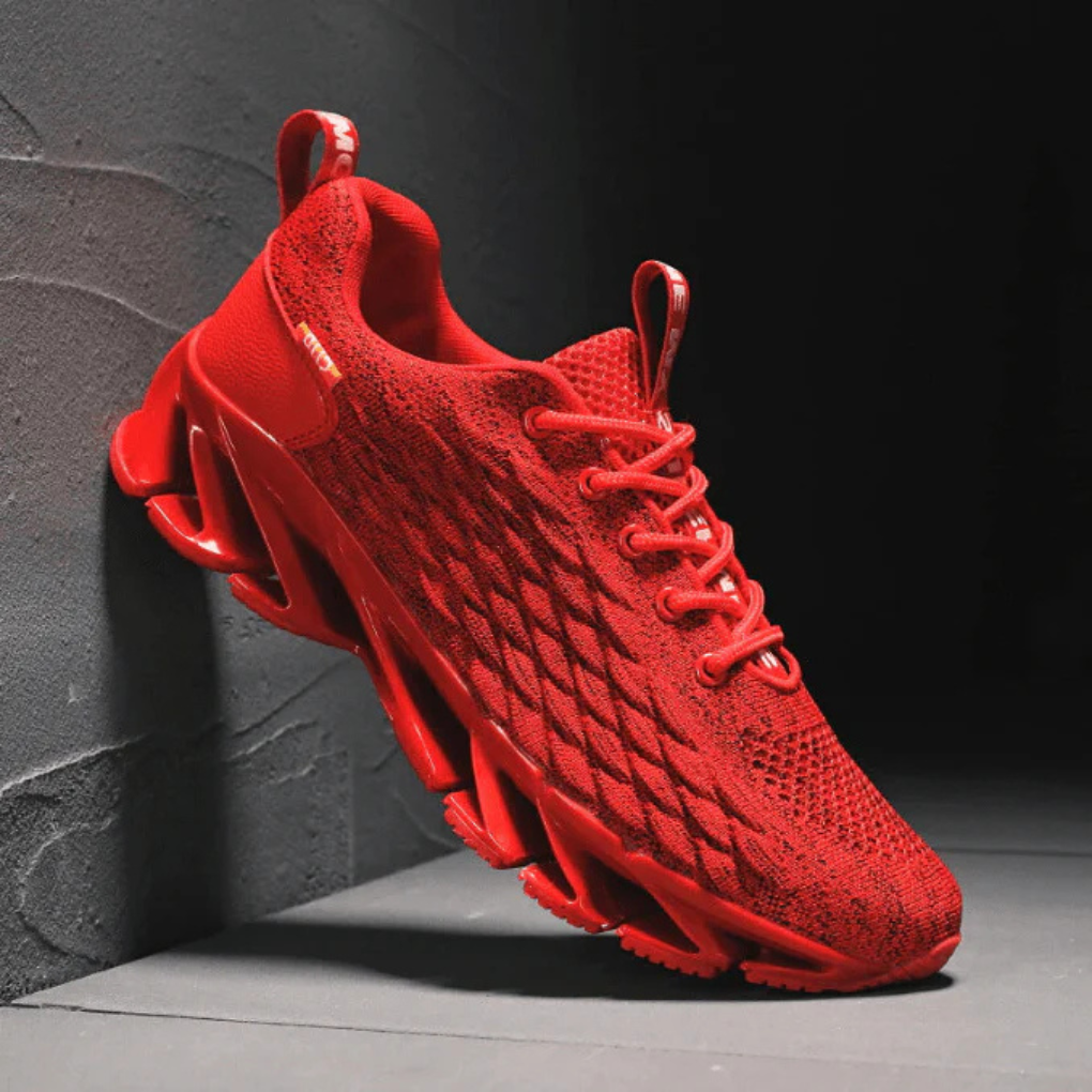 Heren Hardloopschoenen Mesh - Sportieve Sneakers met Grip - Rood