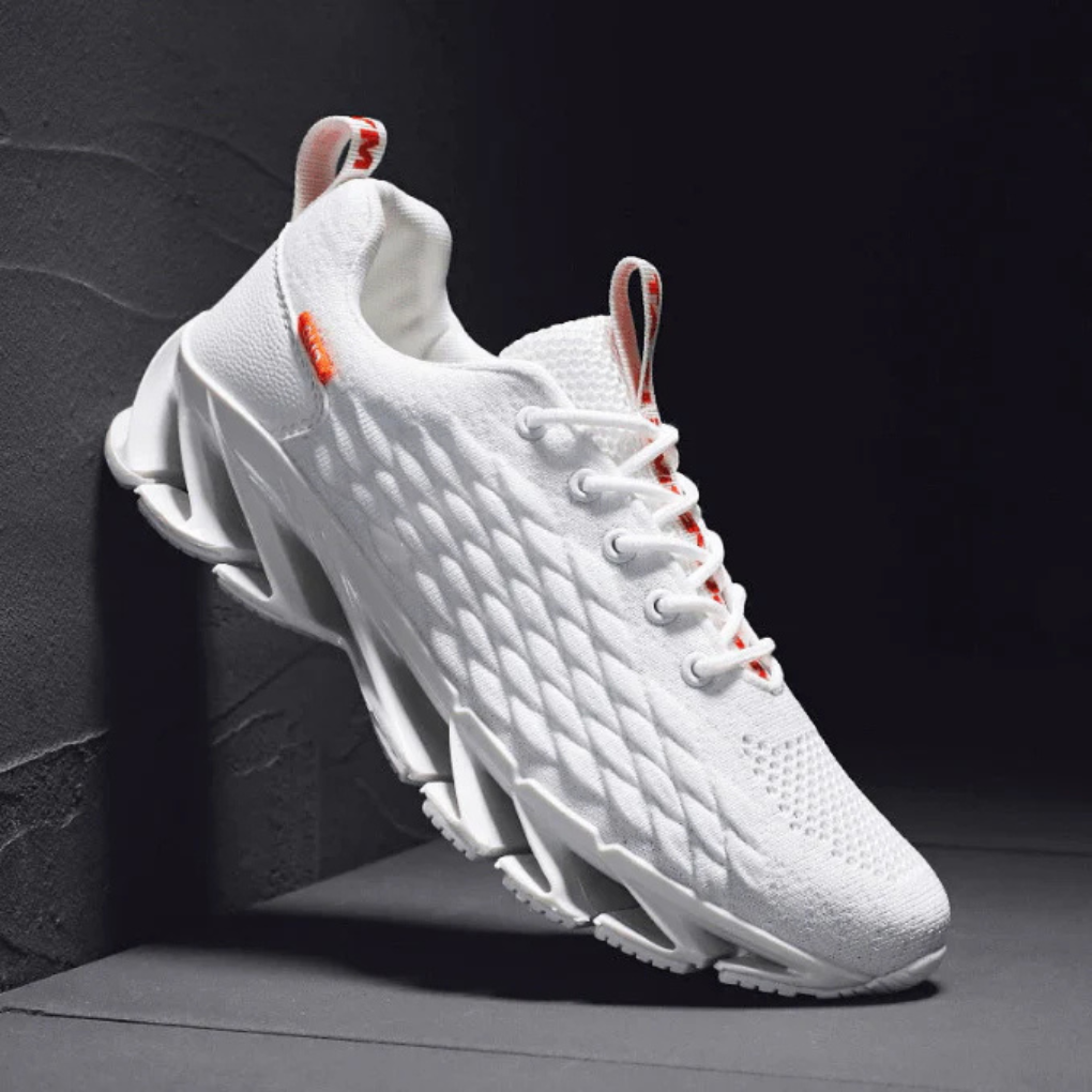 Heren Hardloopschoenen Mesh - Sportieve Sneakers met Grip - Wit