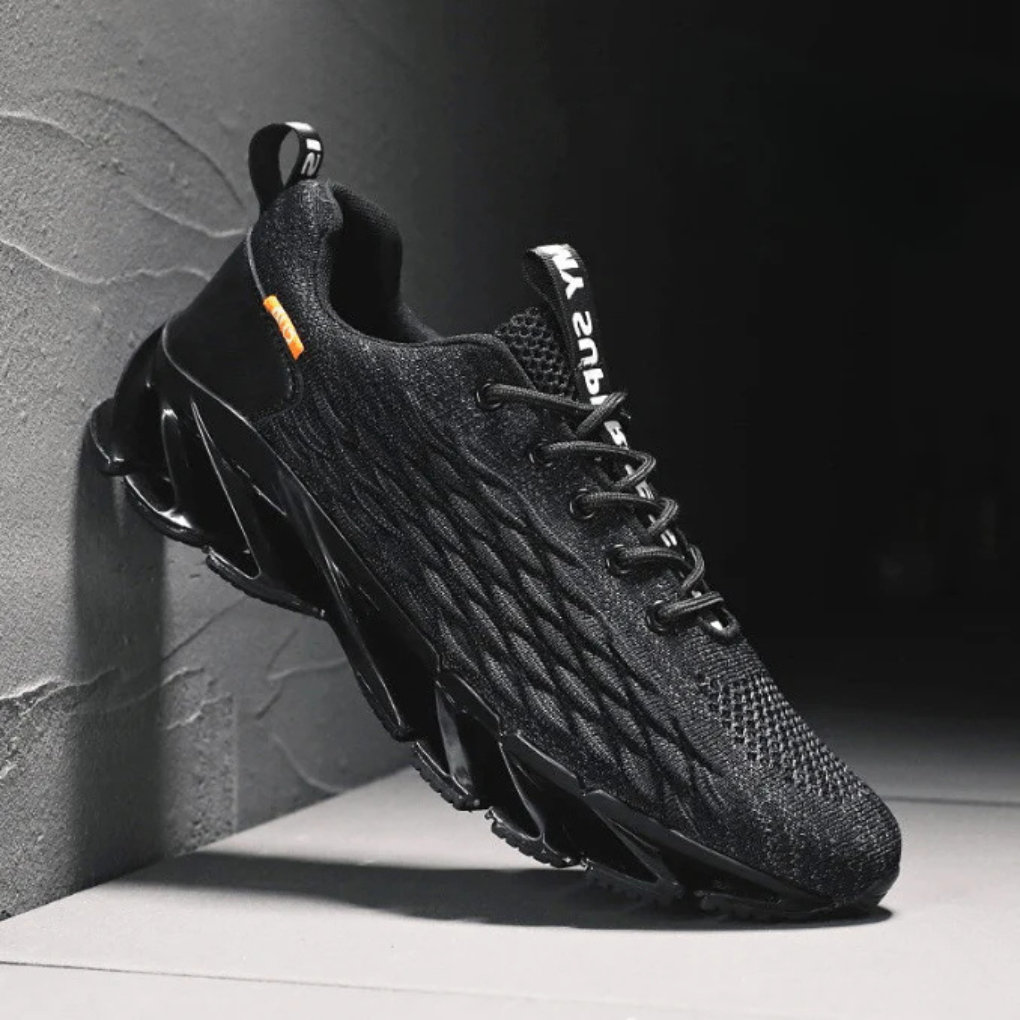 Heren Hardloopschoenen Mesh - Sportieve Sneakers met Grip - Zwart