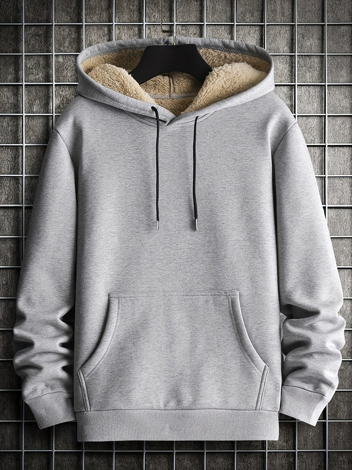 Heren Hoodie Gebreid met Nepbont - Warm & Casual - Grijs