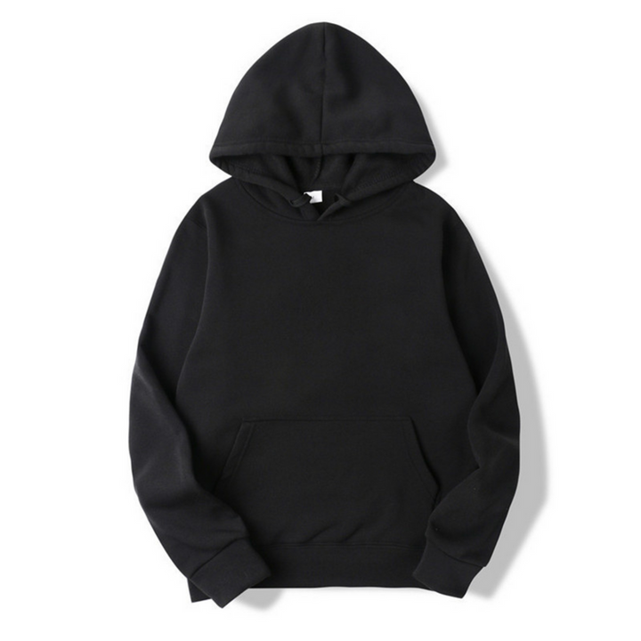 Heren hoodie met capuchon - Comfortabele pasvorm - Zwart
