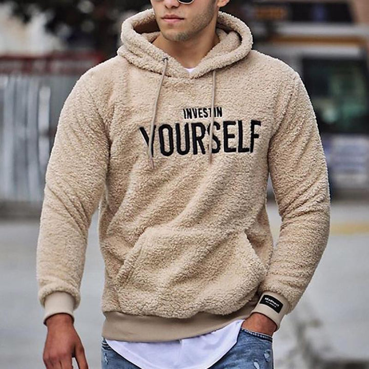 Heren Hoodie met Inspirerende Tekst - Comfortabele Pasvorm - Beige