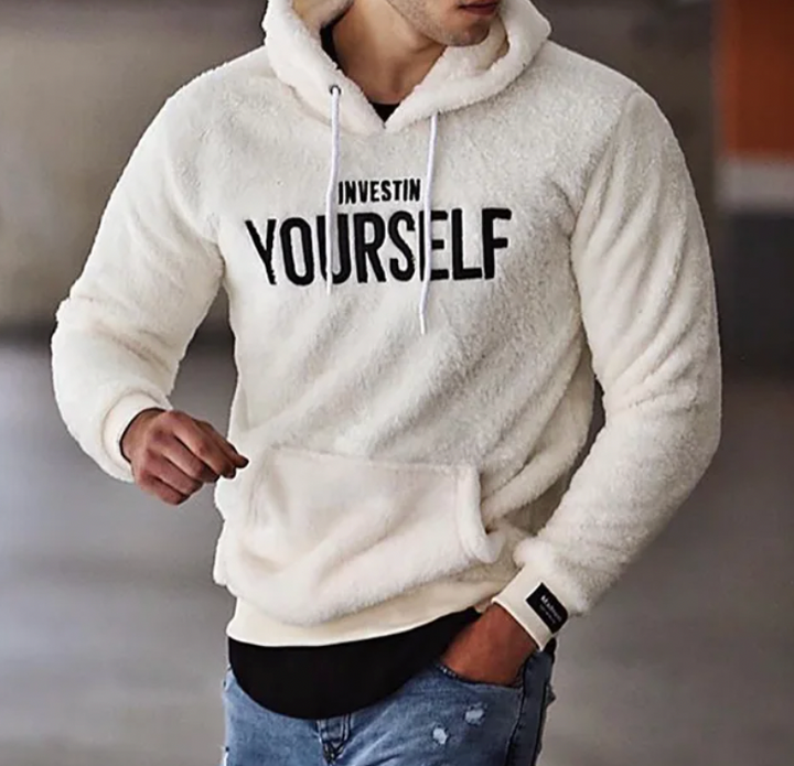 Heren Hoodie met Inspirerende Tekst - Comfortabele Pasvorm - Wit