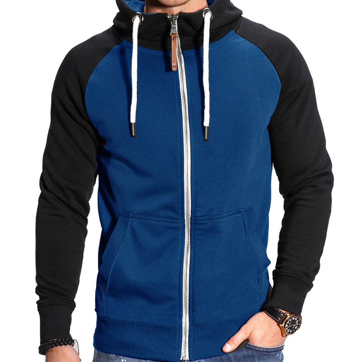 Heren Hoodie met Rits - Sportief & Comfortabel - Blauw