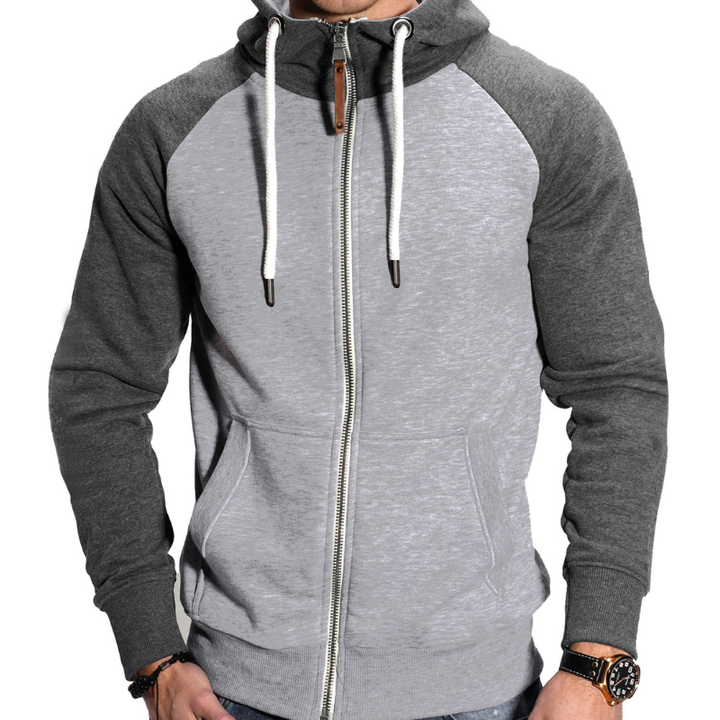 Heren Hoodie met Rits - Sportief & Comfortabel - Grijs