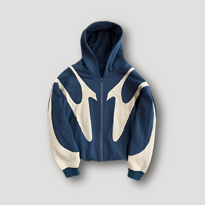 Heren Hoodie Ritssluiting - Urban Streetwear - Blauw